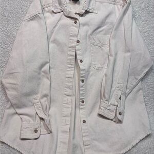 Eddie Bauer Off-White Cotton Button-Up Shirt